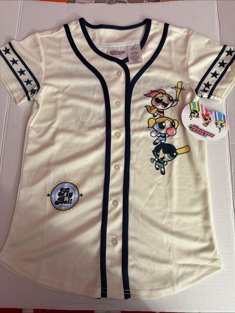 Powerpuff Girls Cream Baseball-Style Kids Top